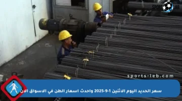 سعر الحديد اليوم الاثنين 1-9-2025 وأحدث أسعار الطن في الأسواق الآن